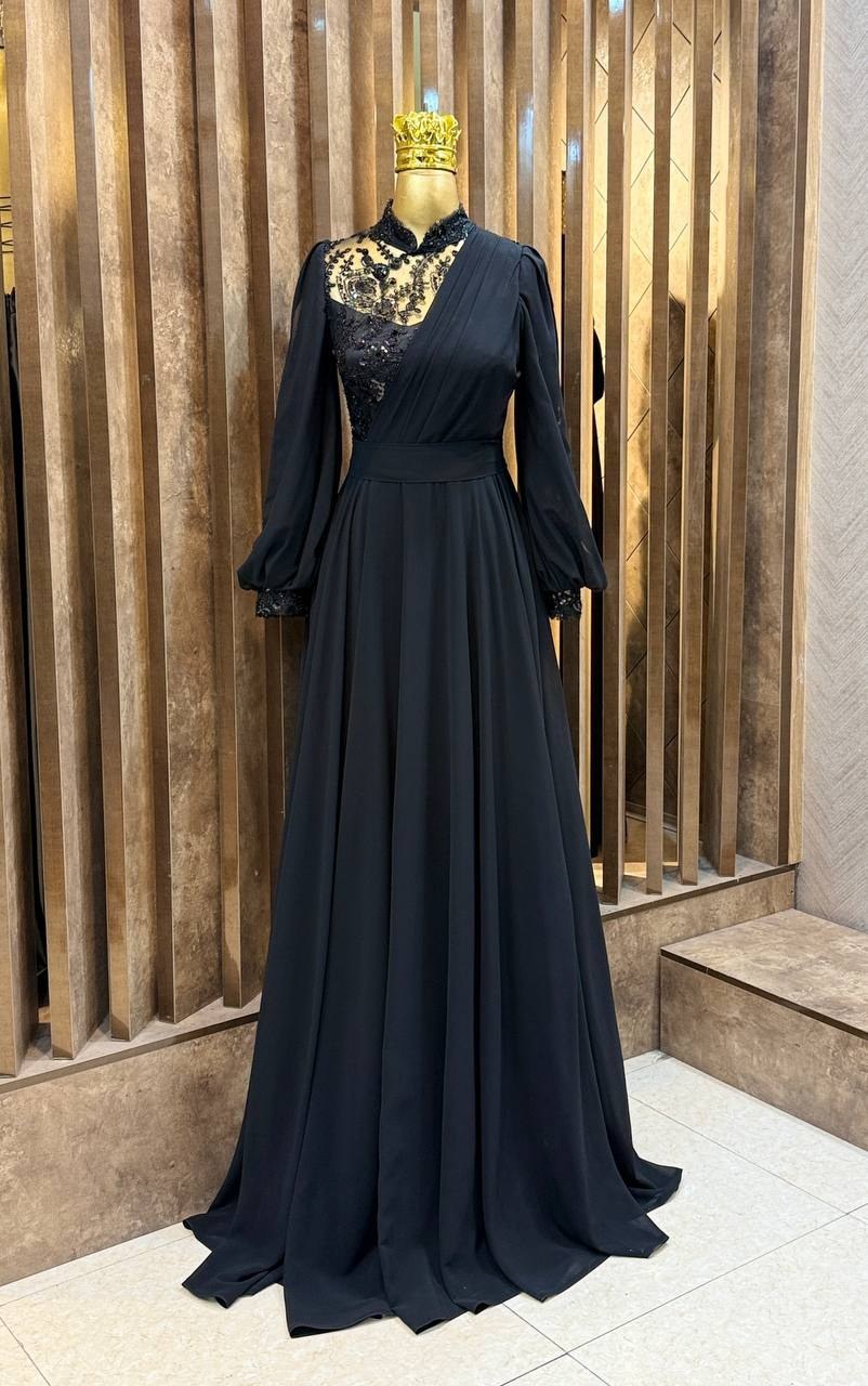 لباس مجلسی زنانه گلرخ جنس کرپ حریر عمودی